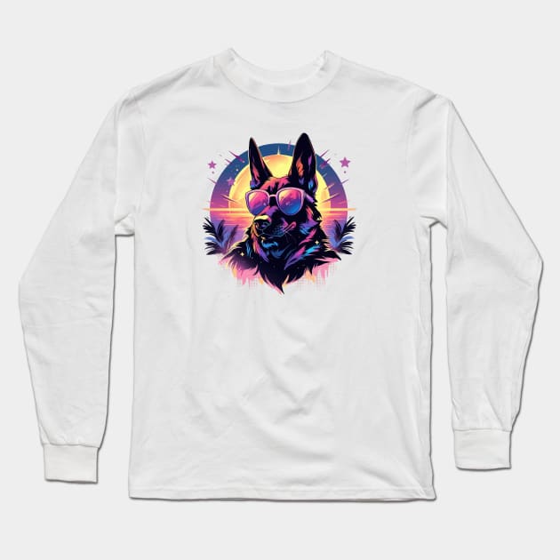 A fancy dog ready for summer Long Sleeve T-Shirt by etherElric
